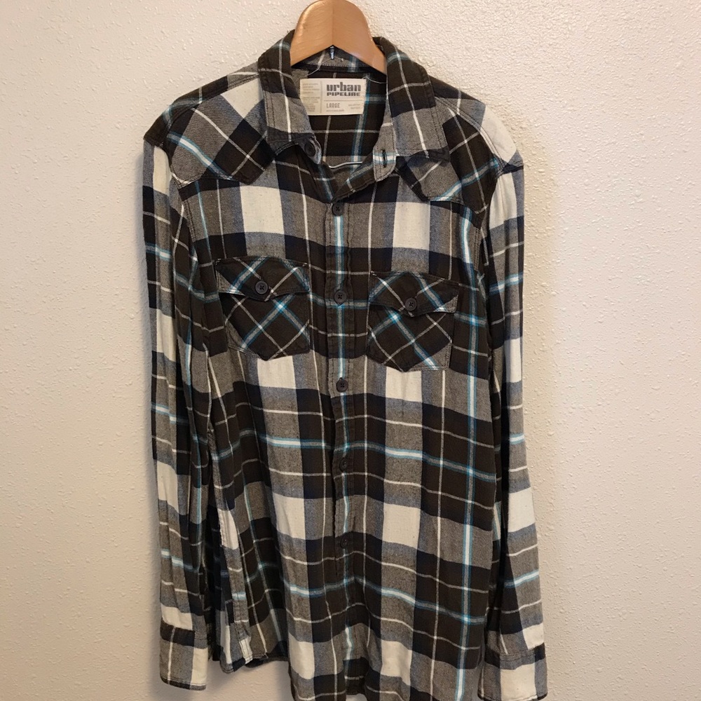 Urban Pipeline men’s flannel button down s…